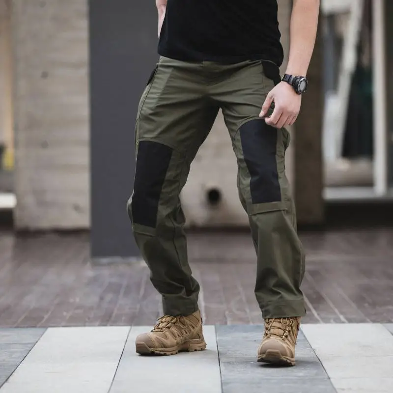 Casual Straight Leg Cotton Blended Fabric Cargo Pants-2