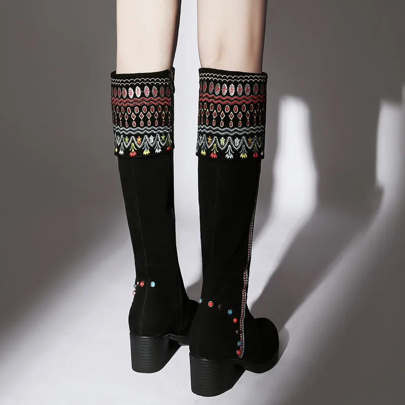 Retro Trendy Knee High Boots-4
