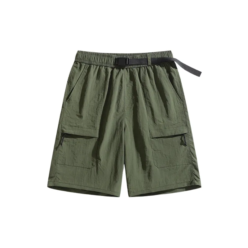 Fashionable Sporty Nylon Cargo Shorts-0