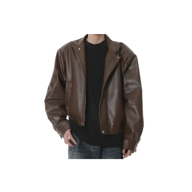 Retro Loose PU Jacket-4