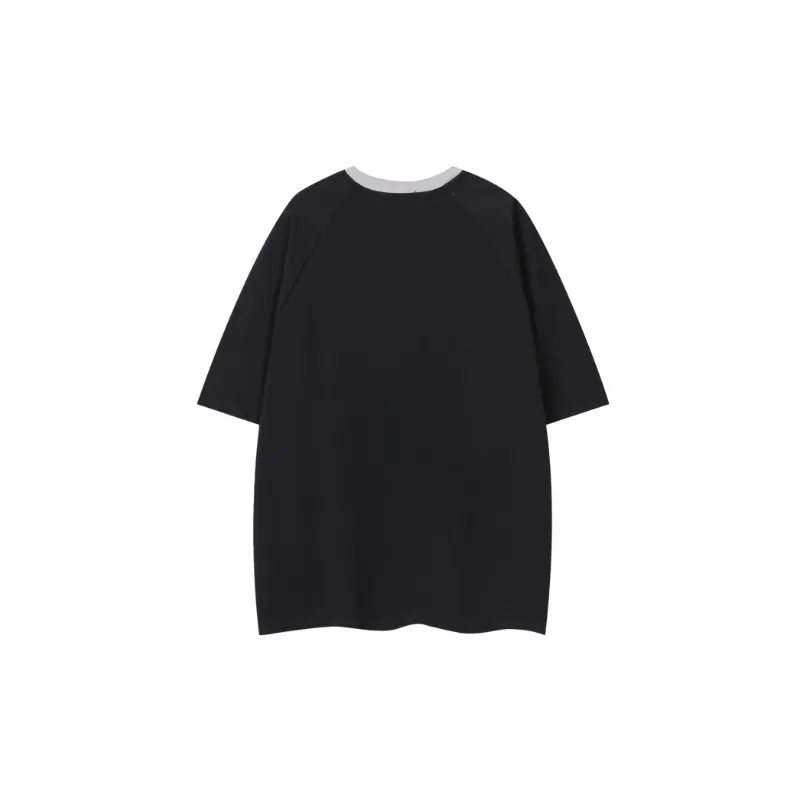 Retro Casual Loose Cotton Blended Fabric T Shirt-5