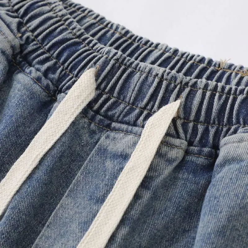 Retro Distress Denim Shorts-2