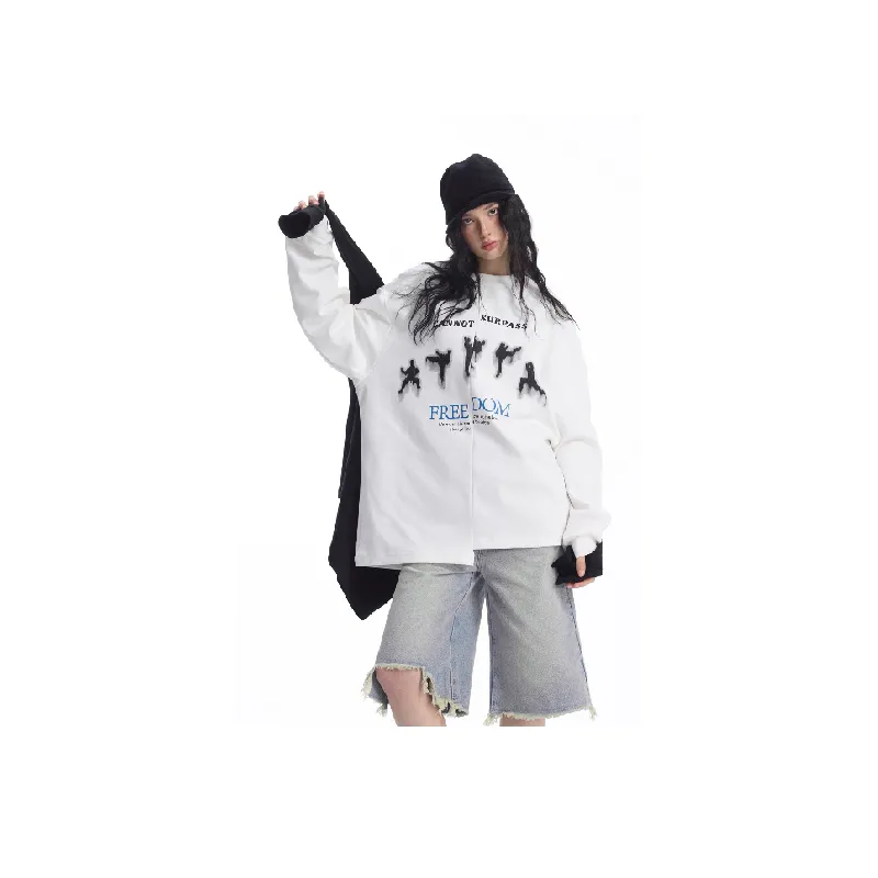 Funky Long Sleeve Cotton Blended Fabric Sweatshirt-11