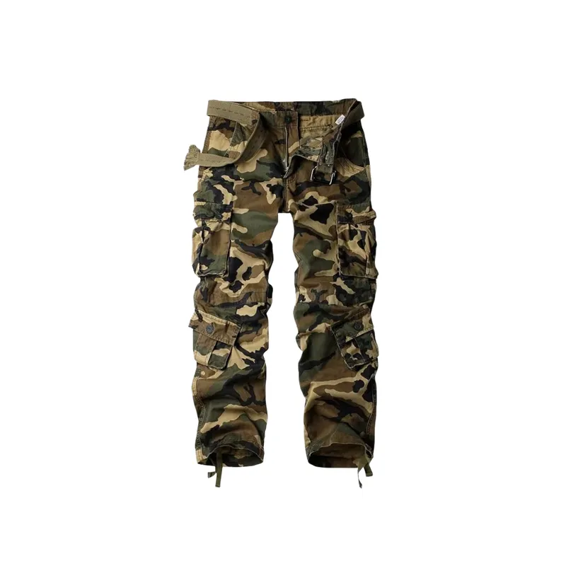 Fashionable Loose Cotton Cargo Pants-0