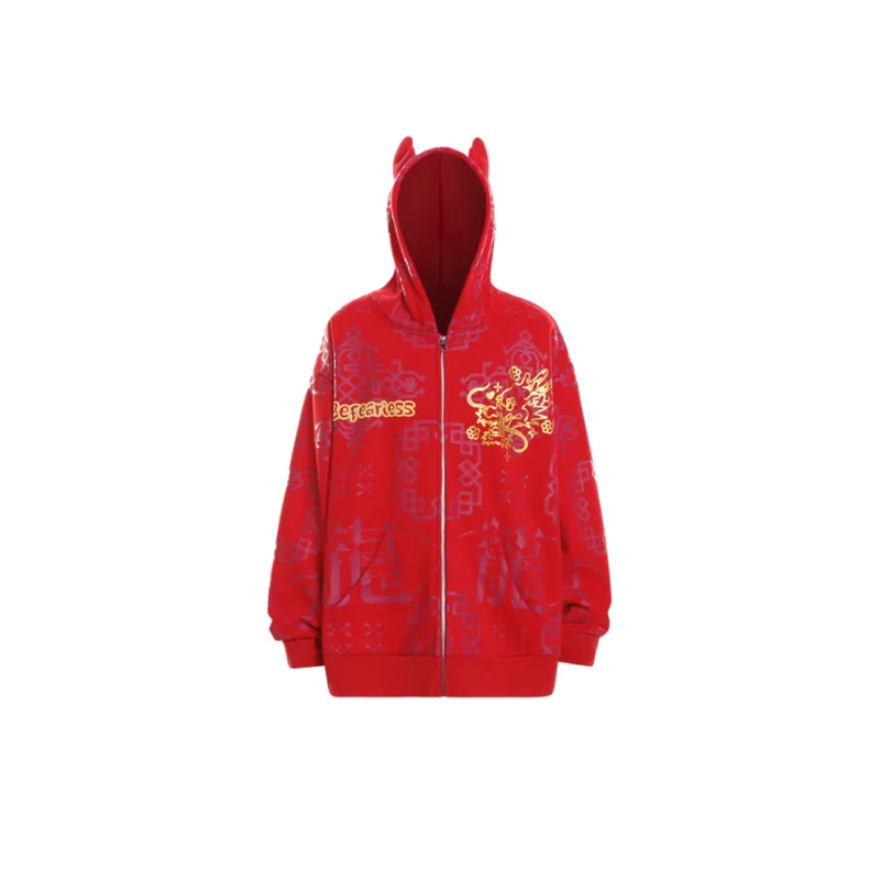 Chinese Dragon Printed Hoodie-0
