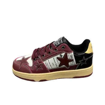 Trendy Niche Red Wine Star Skateboard Shoes