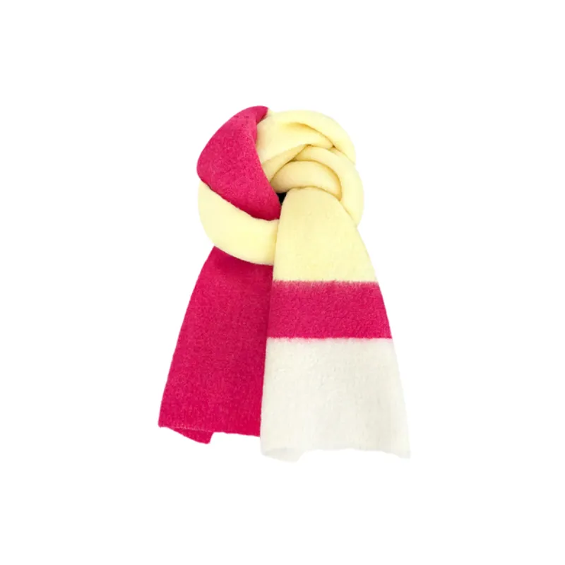 Casual Contrast Color Warm Knit Scarf-2