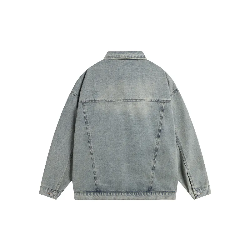 Fashion Washed Denim Jacket-1