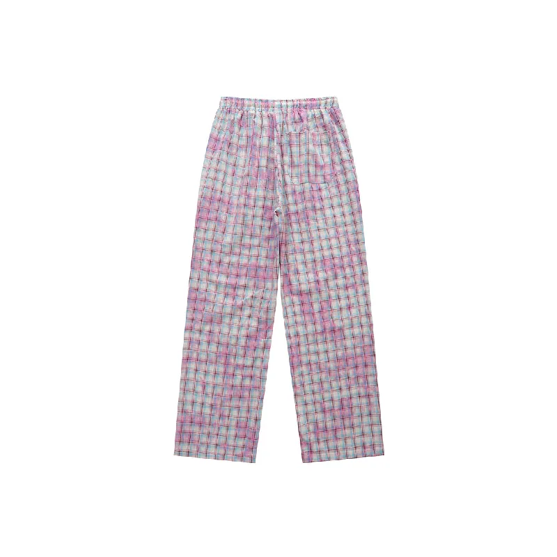 Street Plaid Cotton Casual Pants-1