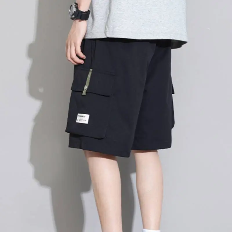 Fashionable Sporty Polyester Cargo Shorts-4