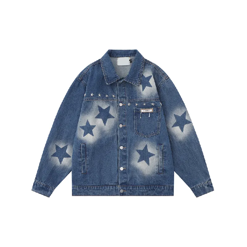 Retro Washed Denim Jacket-2