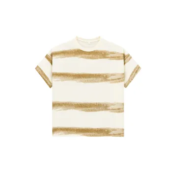 Fashionable Striped Blended Synthetic Fabrics T-Shirt