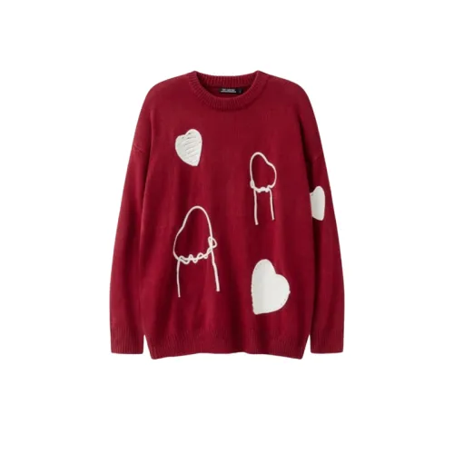 Love Embroidery Embroidery Rope Foreign-style Stereo Embroidery Crewneck Pullover Sweater