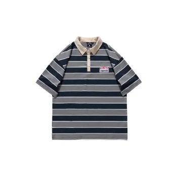 Retro Striped Cotton Polo