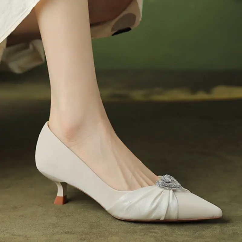 Plain Rhinestone High Heels-2