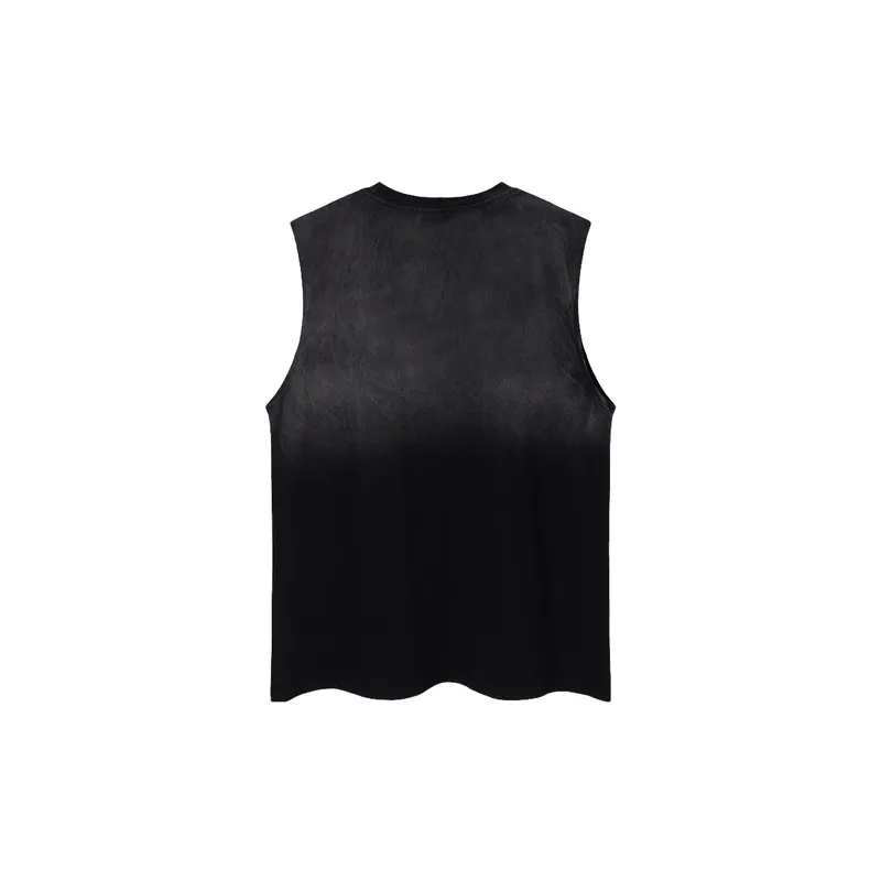 Rose Town Retro Letter Printed Short Sleeve Vest-1