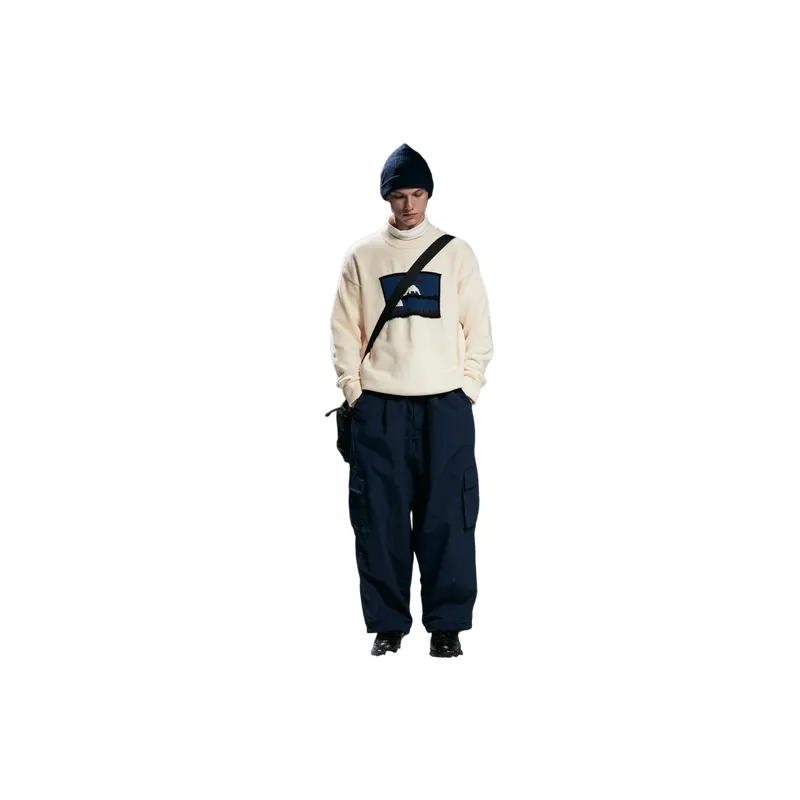 Retro Loose Blended Synthetic Fabrics Baggy Casual Pants-8