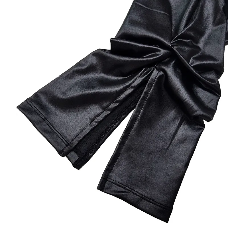 Fashionable Casual Polyester Leather Pants Women-3