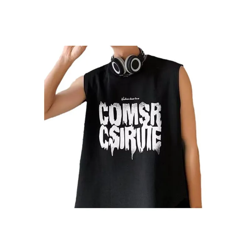 Loose Casual Sleeveless T Shirt Vest-3