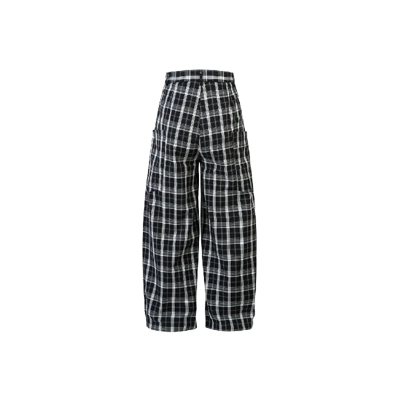 Loose Plaid Cotton Casual Pants Unisex-1