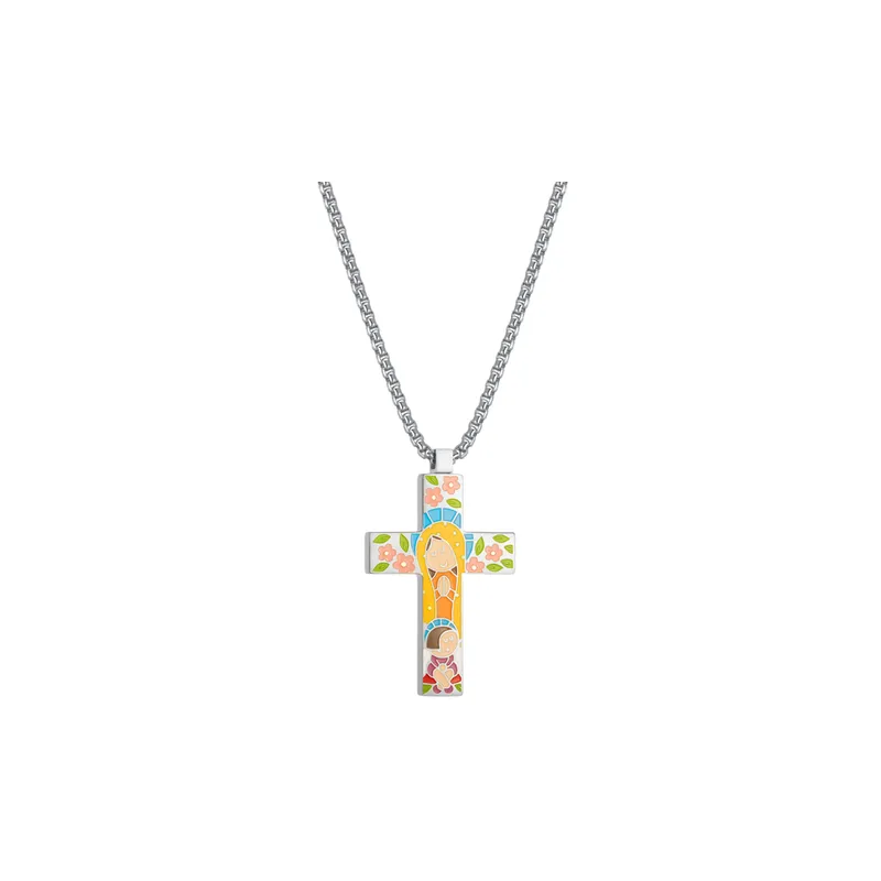 Retro Cross Hip hop Titanium Steel Necklace-0
