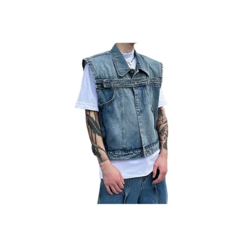 Retro Loose Washed Denim Vest