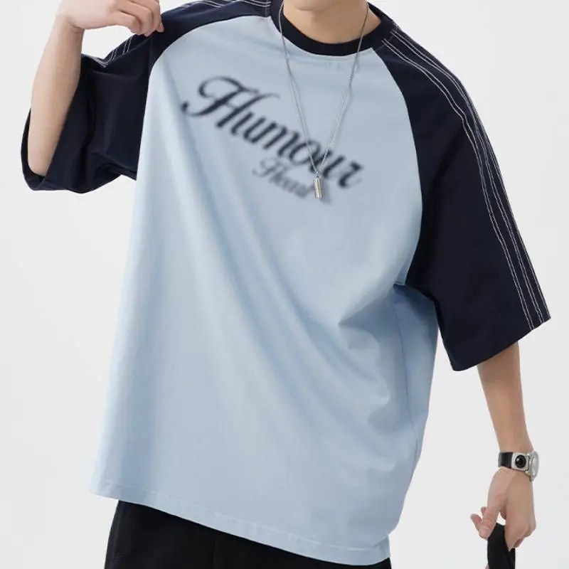 Casual Letter 100% Cotton T Shirt-8