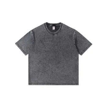 Retro Washed Cotton Blended Fabric T Shirt
