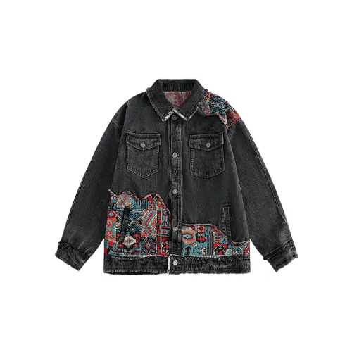 Retro Ethnic Style Fashionable All-match Denim Jacket