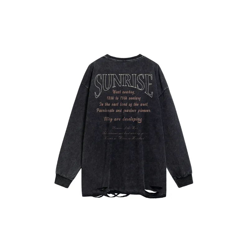 Washed Loose Long Sleeve Sweatshirt-1
