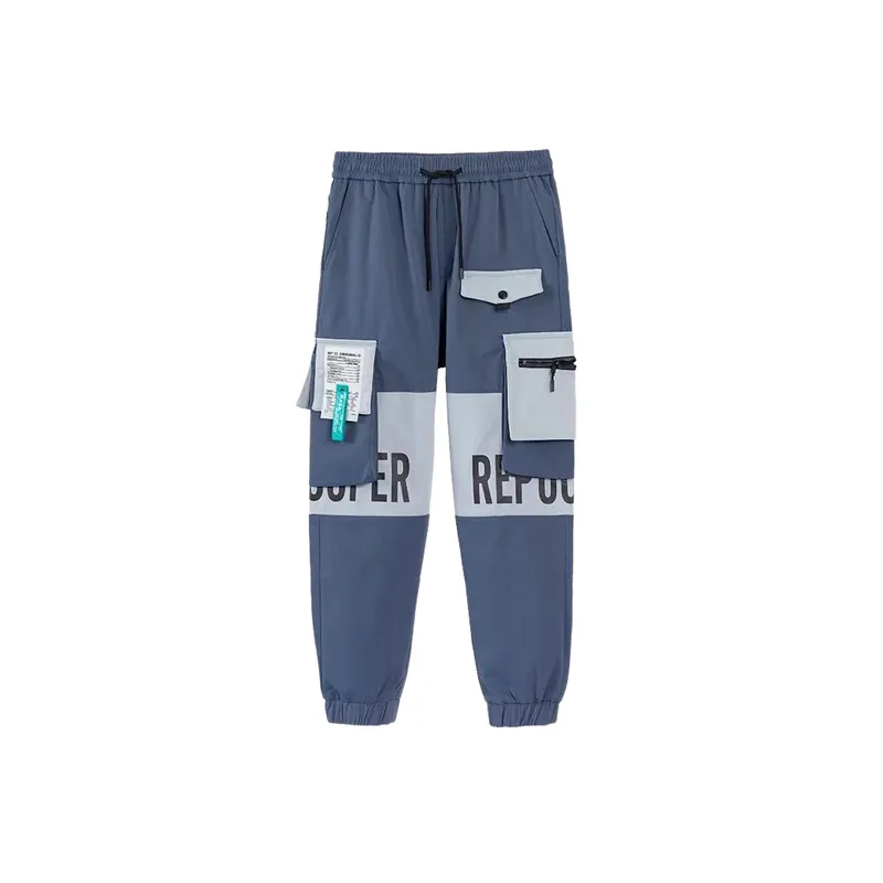 Functional Stitching Loose Casual Pants-0