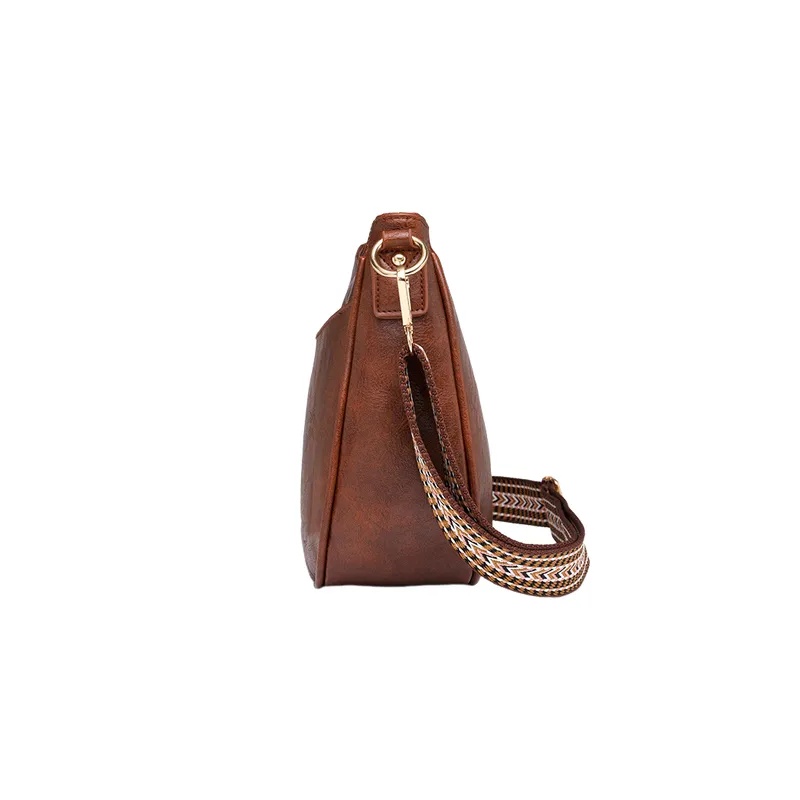 Retro Plain Crossbody Bag-5