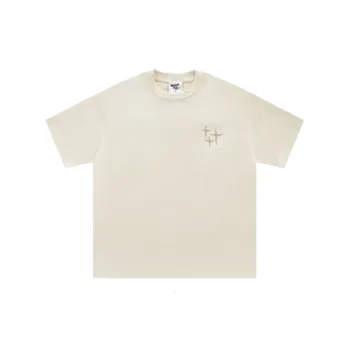 Retro Letter Suede T Shirt