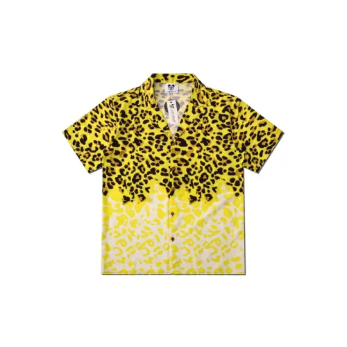 Trendy Leopard Digital Printing Polyester Loose Lapel Short-Sleeved Shirt swag OOTD