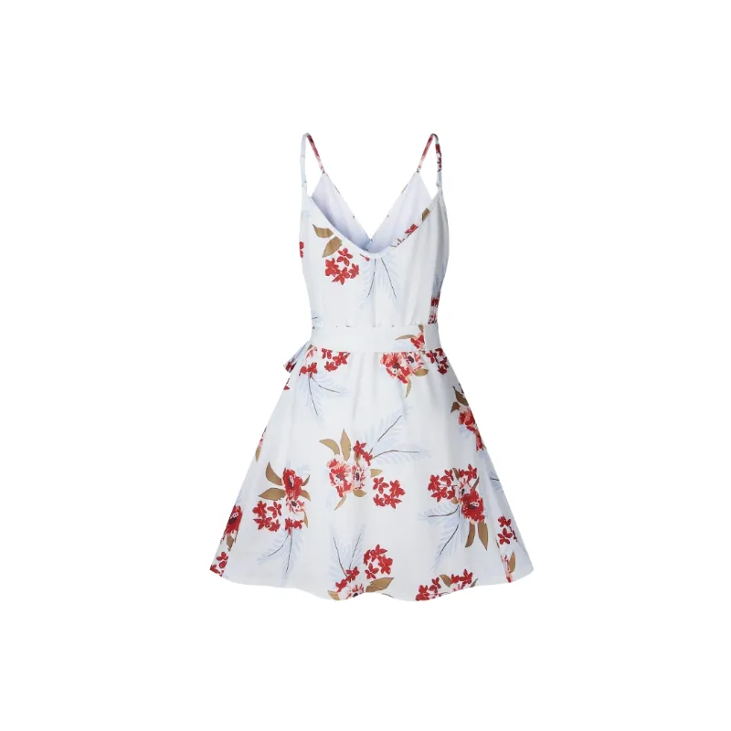 Sexy Lace Up Cotton Slip Dress Women-1
