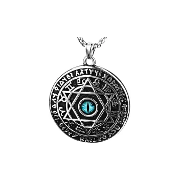 Devil's Eye Artistic Retro Round Electroplated Jewelry Titanium Steel Pendant Stainless Steel Necklace