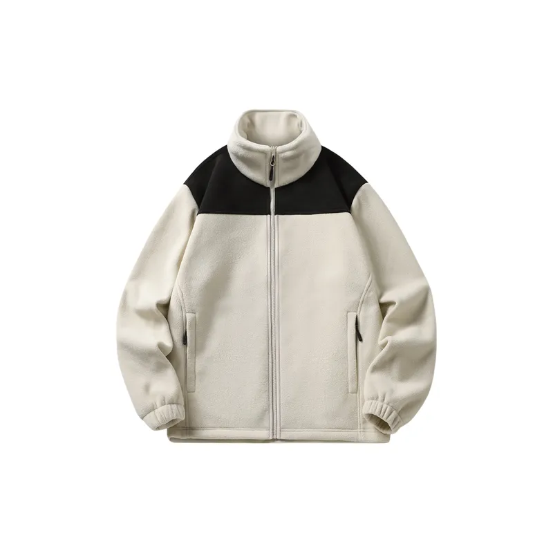 Zipper Loose Polyester Velvet Jacket-4