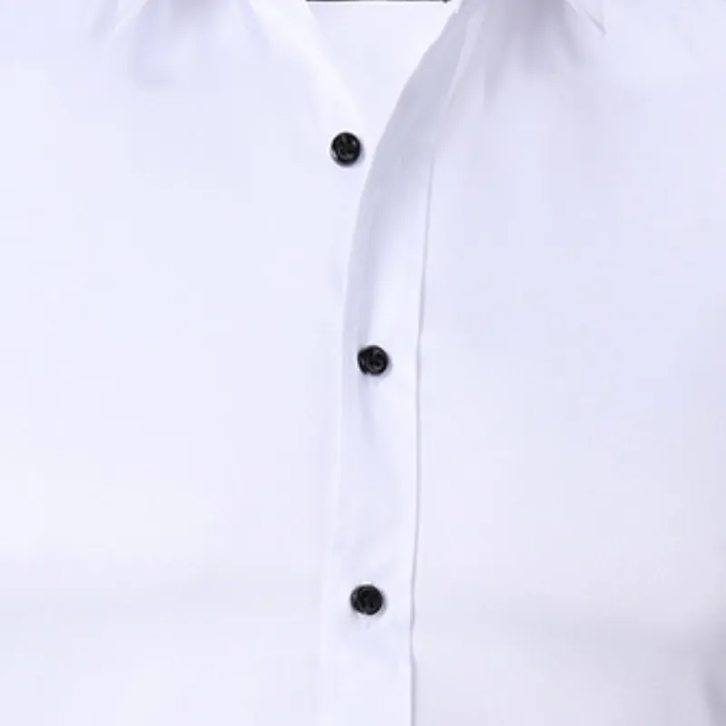 Business Plain Blended Synthetic Fabrics Shirt-4