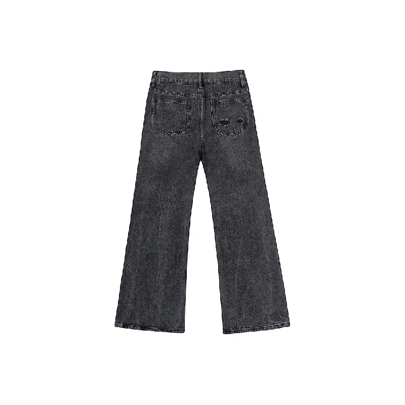 Fashionable Loose Straight Leg Jeans-1