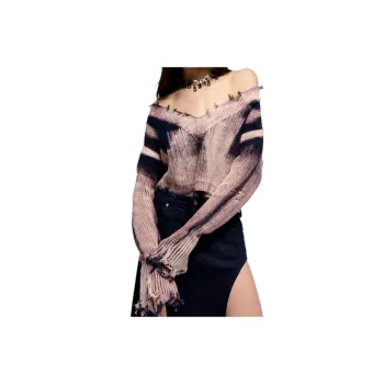 Tie Dye Fashionable Wool Like Fabric Sweater Women
