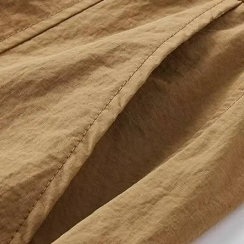 Casual Loose Blended Synthetic Fabrics Cargo Shorts-3