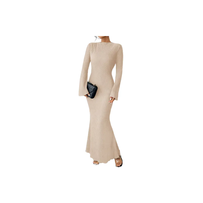 Fashionable Simple Long Sleeved Dress-2