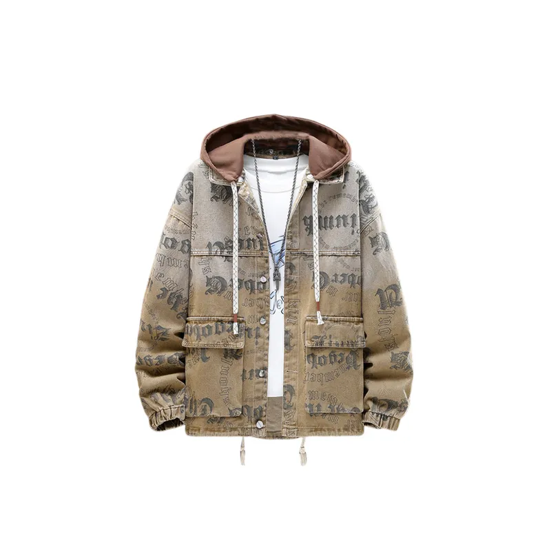 Casual Letter Printed Jacket-0