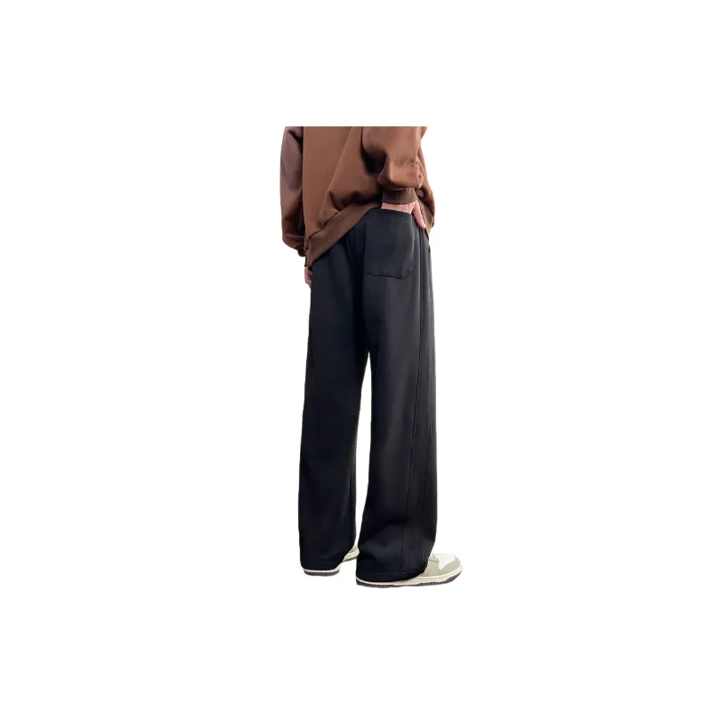 Simple Plain Cotton Casual Pants-5