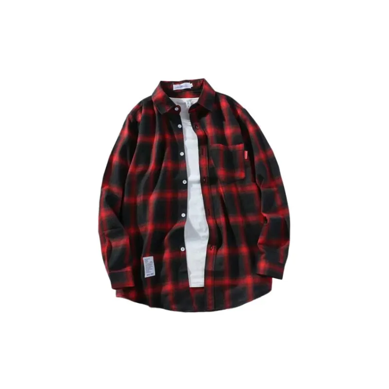 Ins Plaid Loose Chic Long Sleeve Shirt-0