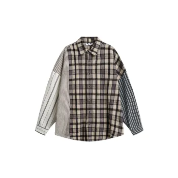 Loose Casual Plaid Striped Shirt