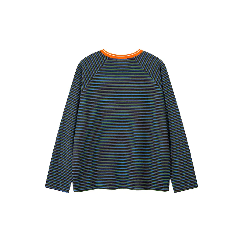 Retro Contrast Color Cotton Blended Fabric T Shirt-1
