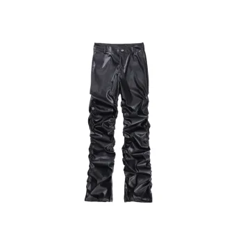 Simple Casual PU Leather Pants