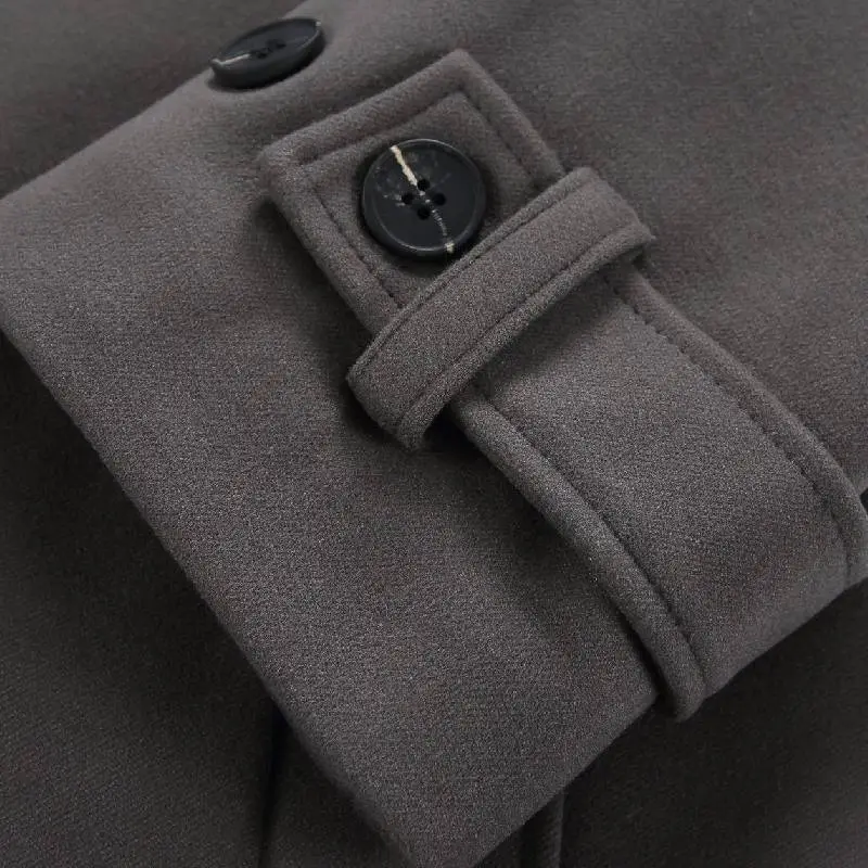 Fashionable Plain Zipper Coat-4