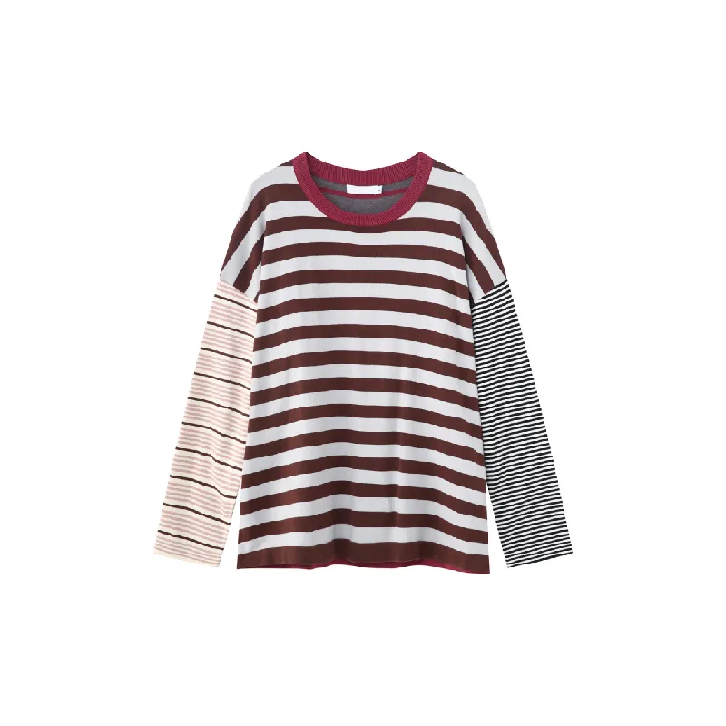 Fashionablet Striped Loose T Shirt-0